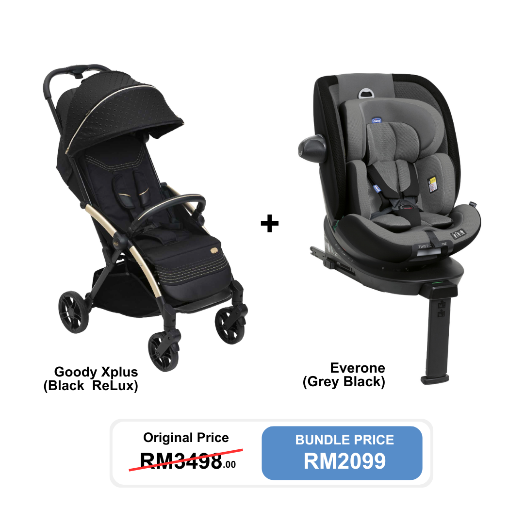 [Bundle Set] Chicco Everone Car Seat + Chicco Goody Xplus Black ReLux Stroller